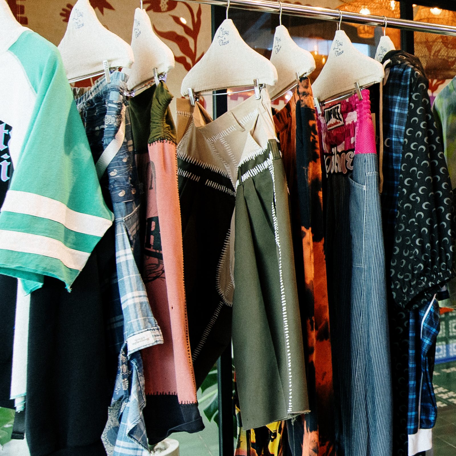 Curated clothing rail at Live byChance