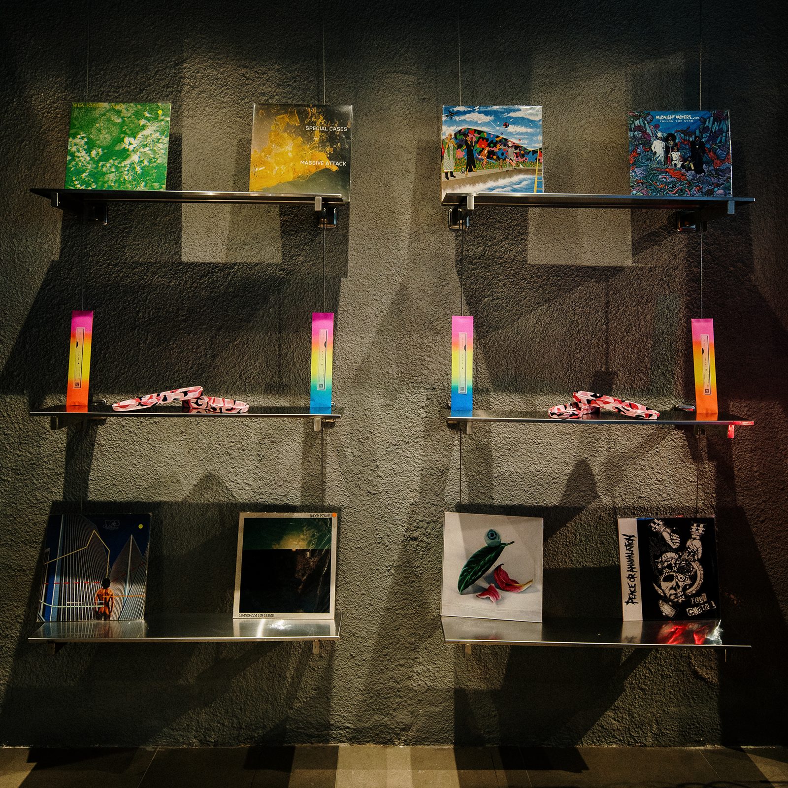 Records and objects on the Live byChance display shelves